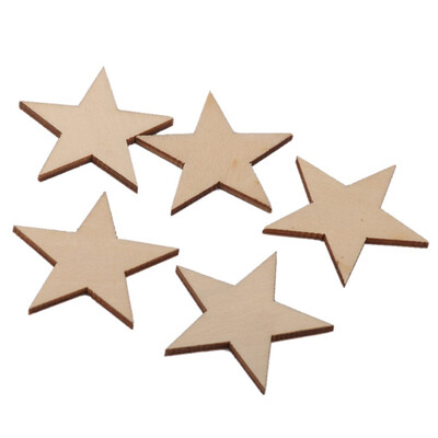 

UpperX 25pcsset Wooden Stars Shape Craft Hanging Tag star Wedding Favors Bridal Shower Favor Tags star with hole Gift Tags