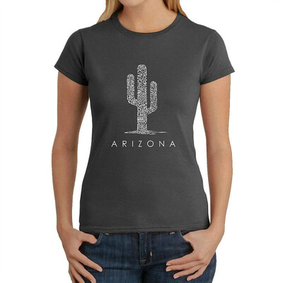 

Womens Word Art T-Shirt - Arizona Cities- LA Pop Art