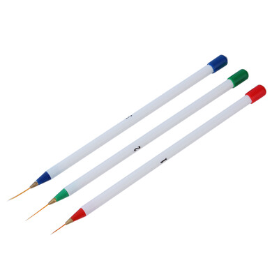 

3шт Nail Art Дизайн Живопись Ставя точку Детализация Striping Liner Pen Brush Set
