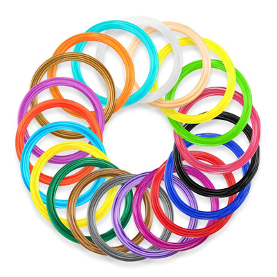 

Ailink 3D Printing Pen 175mm PLA Filament Refills 20 Distinct Colors including 4 Glow in Dark Colors 165 Feet Each