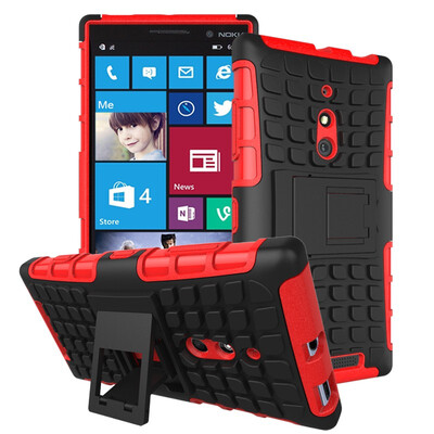 

Fivice Nokia Lumia 830 Case TPU anti-fall tire pattern back clip bracket phone case