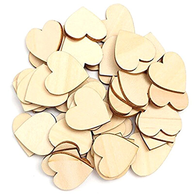 

UpperX 50 Pieces Empty Wood Heart Decorations For DIY Crafts Main Decoration 6Cm