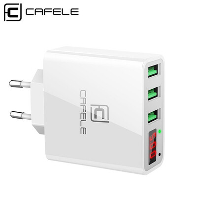 

Cafele USB Charger LED Display 3 Ports Charger USB EU US Plug USB Charger 2A Total Max Output DC 5V 3A USB Wall Charger