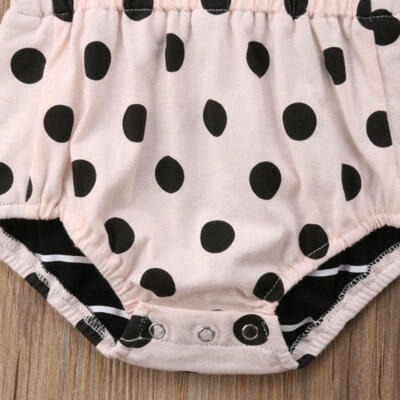 

US Newborn Baby Girl Polka Dot Vest Romper Bodysuit Jumpsuit Outfit 2Pcs Sunsuit