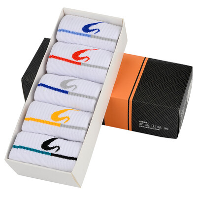 

Lokshi Enpex male models 5 pairs of badminton sports socks mixed color anti-sweat cotton socks are all code