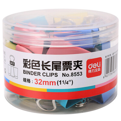 

(Deli) 8553 32mm color long tail clip / long tail holder 24 / tube