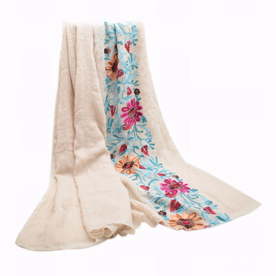 

Tribal Large Print Cotton Linen Floral Blanket Scarf