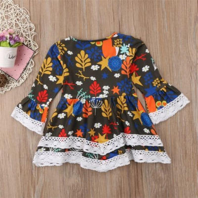 

Toddler Baby Girl Princess Dress Floral Print Casual Party Tutu Sundress Clothes