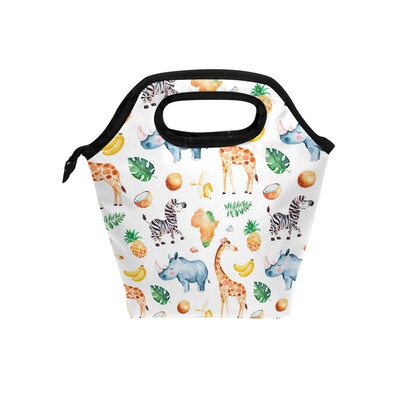 

Lunch Bag Tote Bag Rhino Giraffe Travel Picnic Organizer Lunch Holder Handbags Lunch Bag Box for Office