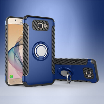 

Fivice Samsung Galaxy J5 Prime case PC metal ring shell magnetic car bracket TPU phone case