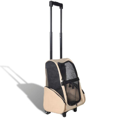 

Beige Foldable Multipurpose Pet Trolley