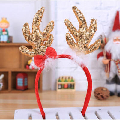 

Christmas Headband Hat Fancy Dress Hat Reindeer Antlers Santa Xmas Kids Adult UK