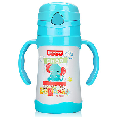 

Fisher-Price cups double handle insulation kettle baby cartoon study cup 250ML blue