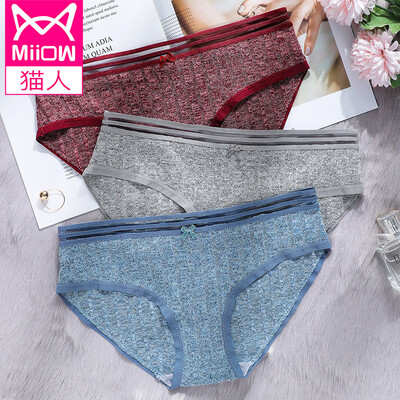 

Cat people 3 loaded womens underwear womens solid color cotton comfortable breathable bow sexy temptation no trace ladies triangle underwear gray gray blue jujube