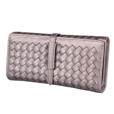 

NEW 2016 Fashion Knitting Clutch Woven deisgn long wallets handmade Women plaid Knitting pattern Female's Brand Lady Brand purse