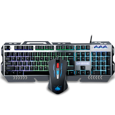 

YISHE) YS-MK120 mechanical wing snake metal alloy version mixed game mouse and keyboard suit white
