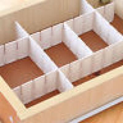 

4Pcs DIY Grid Drawer Divider Household Necessities Storage Organizer Plastic New