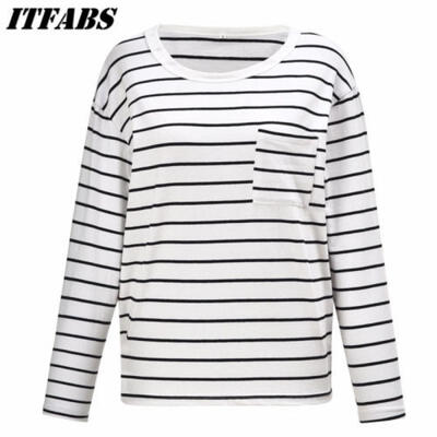 

Women Vintage Stripe Tunic Tops Plus Casual Loose Tops Blouse Shirt T-Shirts