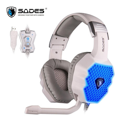 

SADES A70 2017 new 71 Virtual Surround Sound USB Gaming Headset with Microphone Control Breathing LED Lights lamp for PC gamer