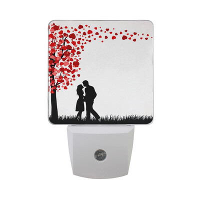 

ALAZA LED Night Light With Smart Dusk To Dawn SensorValentines Day Heart Shape From Letters Plug In Night Light