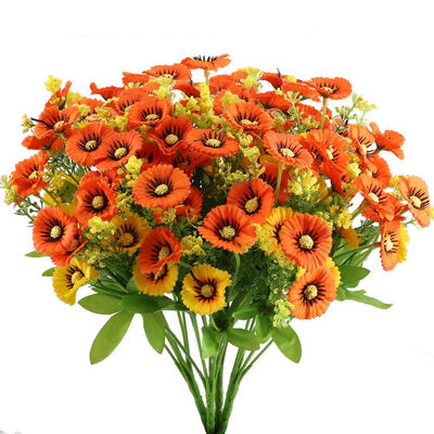

UpperX Artificial Daisy Flowers Bushes 4pcs Floral Bundles Faux Plants Arrangement Fake Shrub Indoor Outside Table Centerpieces