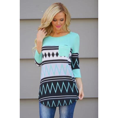 

USA Fashion Women Loose Long Sleeve Tops Blouse Shirt Casual Cotton T-Shirt