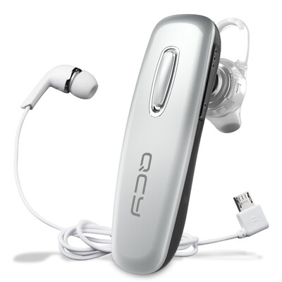 

QCY J02S Бизнес Bluetooth гарнитура Bluetooth 4.1 Беспроводная гарнитура Универсальный уха серебро