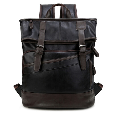 

轻骑者 双肩包男韩版女潮休闲背包男包电脑包大中学生书包旅行包 5101黑色