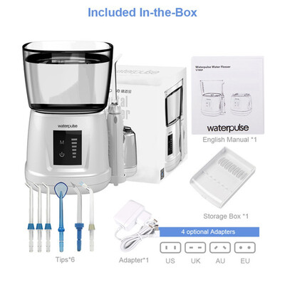 

Waterpulse V700P Water Flosser 1000ml Capacity Oral Irrigator Traveler Portable Dental Oral Flosser With 6pcs Jet Tips