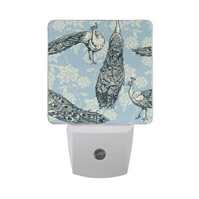 

ALAZA LED Night Light With Smart Dusk To Dawn SensorPeacock Feather Colorful Plug In Night Light