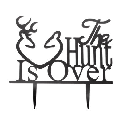 

UpperX Wedding Anniversary Cake Topper The Hunt is Over Black