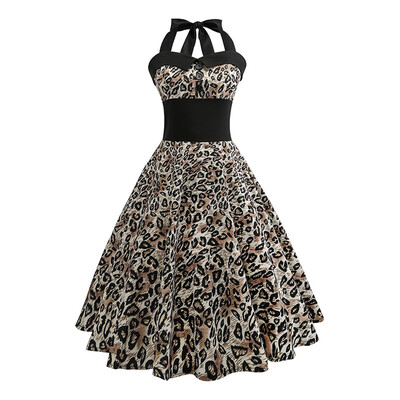 

Retro Hepburn style neck body skirt dress