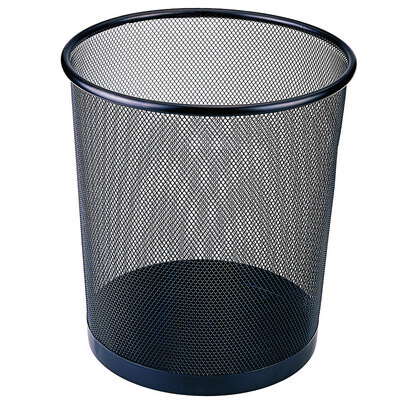 

(Comix) Metal Mesh Round Trash / Trash / Trash Basket Medium Black B2005