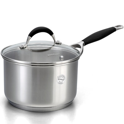 

Jingdong supermarket] platinum Dili Bodeux noble milk pot 16CM black anti-hot silicone handle 304 stainless steel induction cooker gas furnace universal