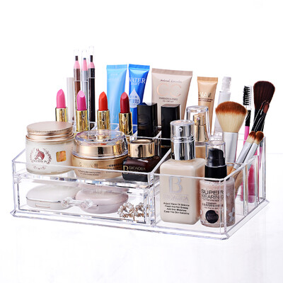 

Nika Nika Cosmetics Storage Box Large Transparent Jewelry Storage Cabinet Skincare Multi-layer Lipstick Eyebrow Knife Makeup Cotton Brush Finishing Makeup Case