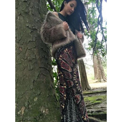 

BOHO Women Floral Print Jersey Gypsy Long Maxi Full Skirt Party Evening Dress