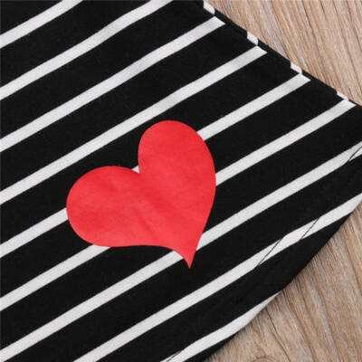 

UK Seller Newborn Kids Baby Girls Tops Romper Stripe Skirt Dress Outfits Clothes