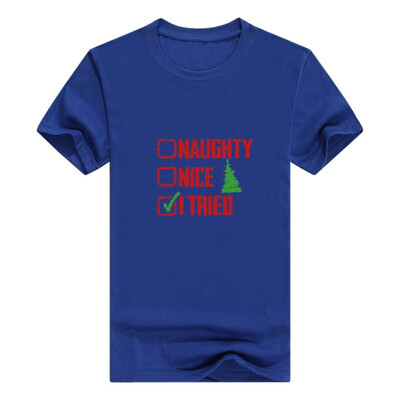 

Christmas Youth Raglan Naughty Nice I Tried Holiday Sleeve Mans T-Shirt