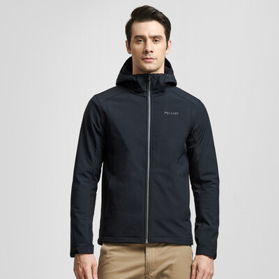 

PICHOT outdoor soft shell jacket men&women autumn&winter windproof warm casual sports jacket 11830603 male ochre black S