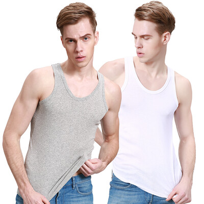 

Heng Yuan Xiang ZC-303 Men&39s Vest Cotton Shirt Men&39s Tight Top Thin Sleeve Shirt Skirt Sports Hurdle Lingerie White Gray 2 Pack 180105 XXL