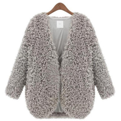 

Women Knitted Cardigan Loose Sweater Outwear Long Sleeve Fluffy Jacket Coat Tops