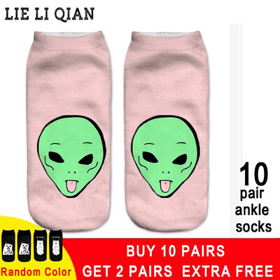

2018 New Emoji Cartoon Cat Art Female Funny Socks Hot Sale 3d Printed Womens Socks Low Cut Ankle Femme Short Socks Wholesale