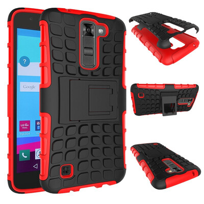 

Fivice LG K7 Case TPU anti-fall tire pattern back clip bracket phone case