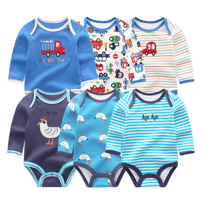 

6PCS Long Sleeve Babywear Bodysuits Baby Girls Clothes Rompers One-Pieces Baby Boys Clothes Newborn Girls Clothing Sets Cotton