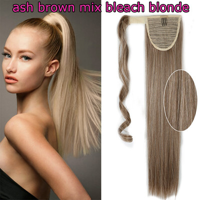 

Hot Sell Sexy Long Straight Curly Tie upWrap Around Ponytail Clip in Hair Extensions 17-26 inch