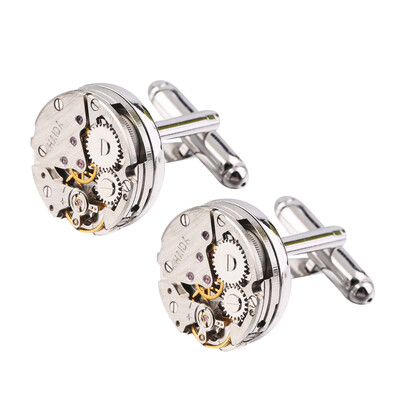 

1 пара мужчин стимпанк передач Часы Запонки из нержавеющей стали костюмы Свадебные