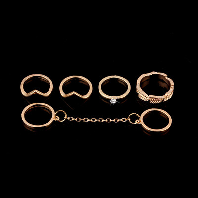

6pcs / Set Кольца Urban Золотой Стек Кристалл Симпатичные Над Knuckle Кольцо диапазона Midi Ring