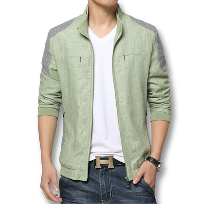 

Hot Sale Men Jackets Fashion Brand Mens Jacket Pachwork Korean Slim Mens Designer Clothes Men Linen Casual Jacket Plus Size