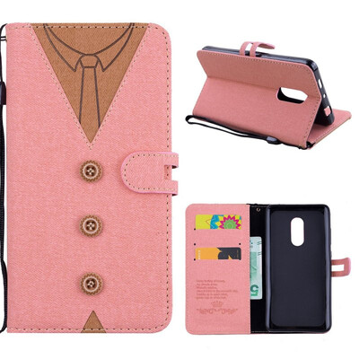 

MOONCASE Millet Red Rice Note 44X  version stitching embossed mens leather case - powder