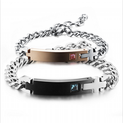 

His And Her "Her King His Queen"Stainless Steel Couple Lover Bracelet Women JEW
